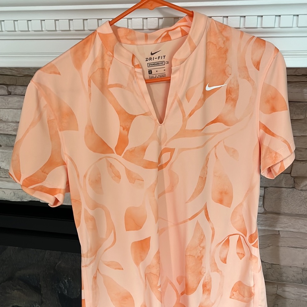 Nike Women's Short Sleeve Top in Orange and White